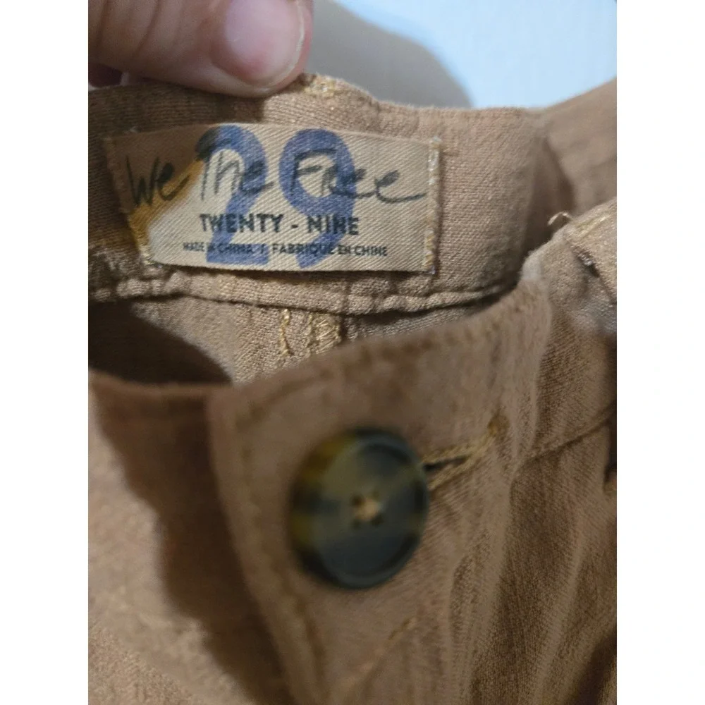 Free People‎ We The Free Pleated Tapered Trousers Camel High Rise Pants Size 29